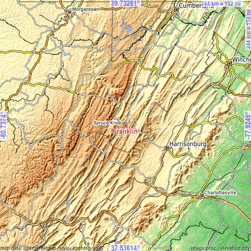 Topographic map of Franklin