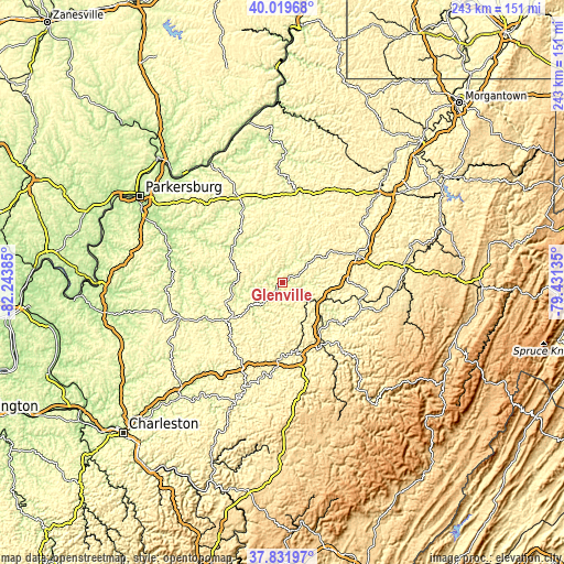 Topographic map of Glenville