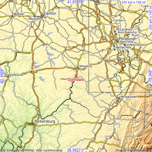 Topographic map of Glendale