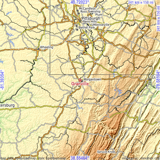 Topographic map of Granville