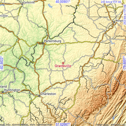 Topographic map of Grantsville