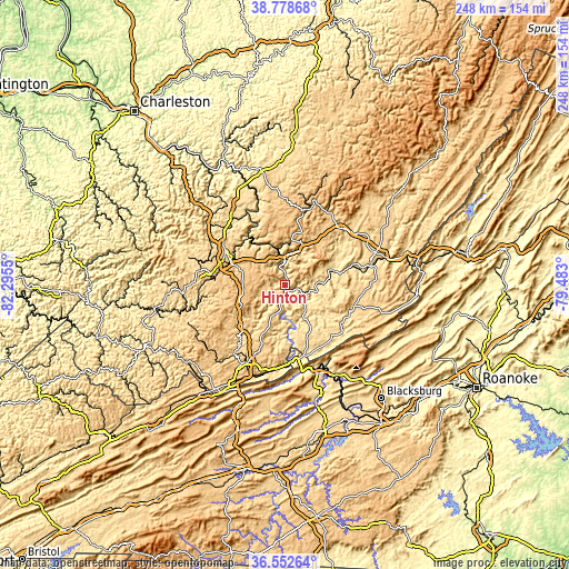 Topographic map of Hinton