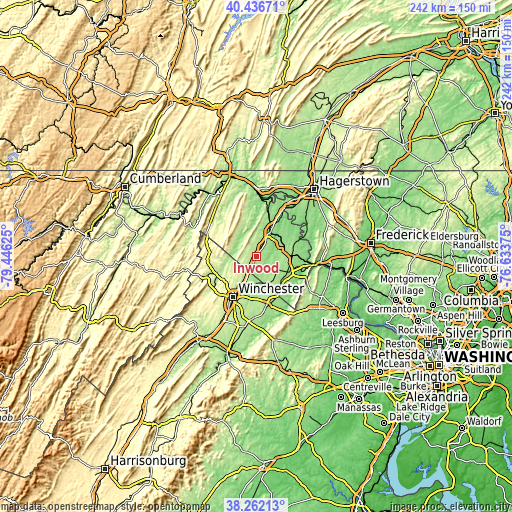 Topographic map of Inwood