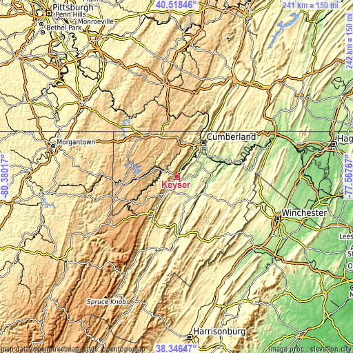 Topographic map of Keyser