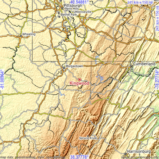 Topographic map of Kingwood