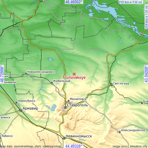 Topographic map of Trunovskoye