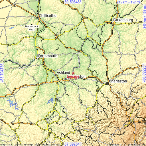 Topographic map of Lesage