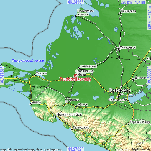 Topographic map of Trudobelikovskiy