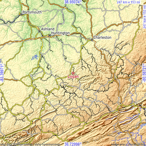 Topographic map of Logan