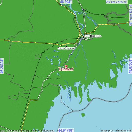 Topographic map of Trudfront