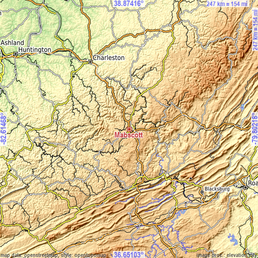 Topographic map of Mabscott