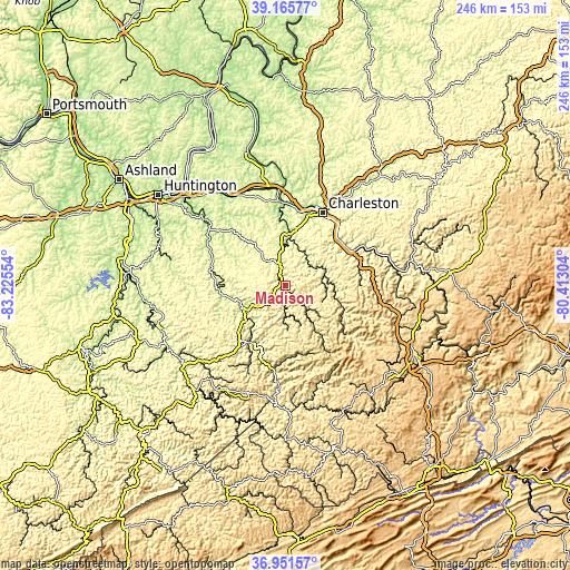 Topographic map of Madison