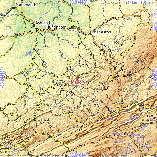 Topographic map of Mallory