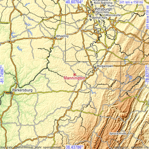 Topographic map of Mannington