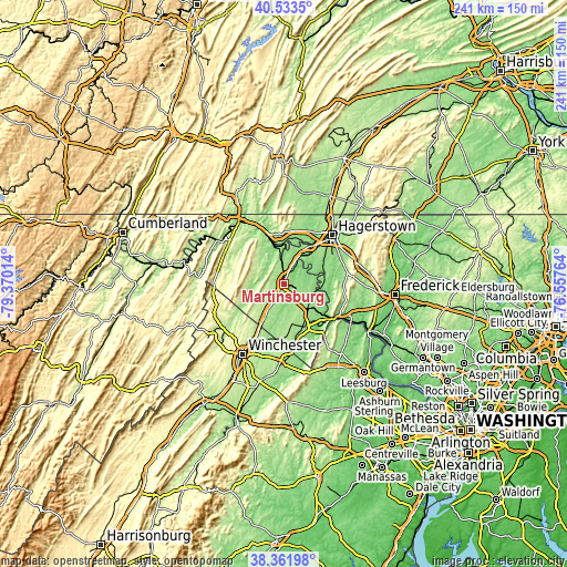 Topographic map of Martinsburg