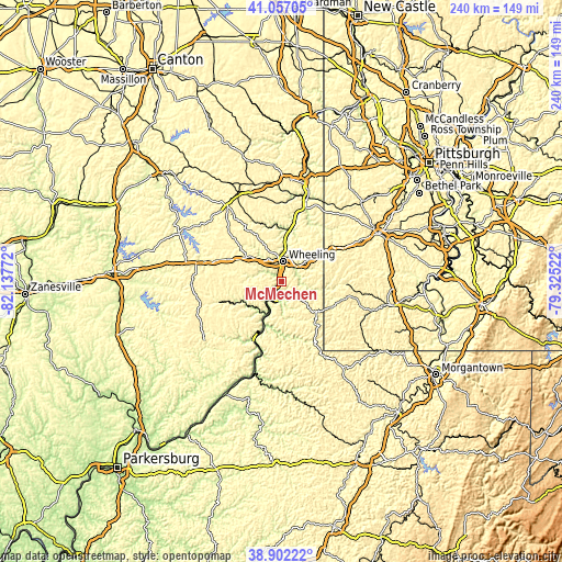 Topographic map of McMechen