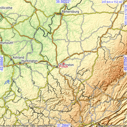 Topographic map of Pinch