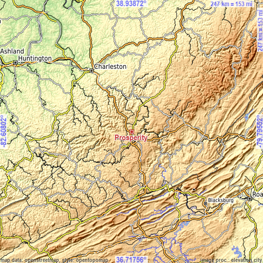 Topographic map of Prosperity