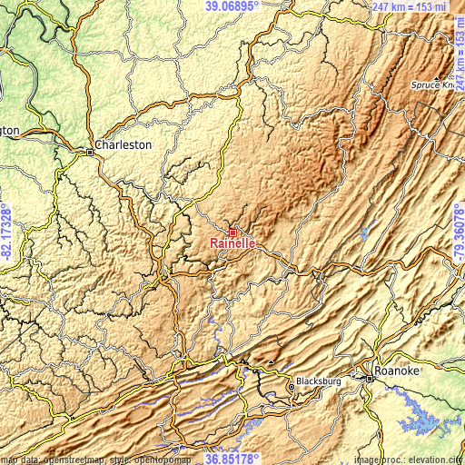 Topographic map of Rainelle