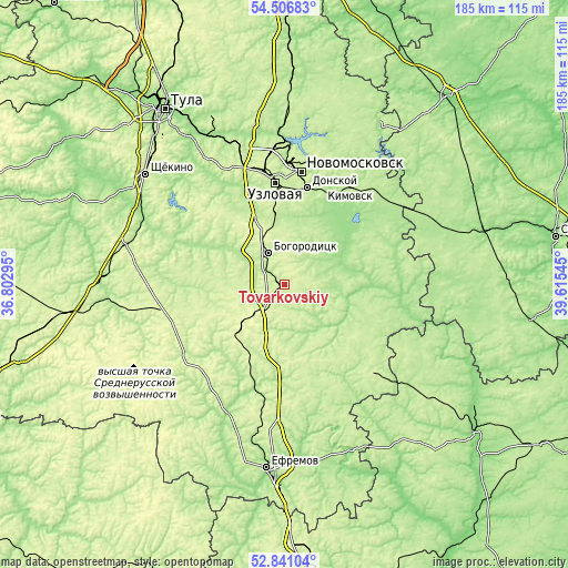 Topographic map of Tovarkovskiy