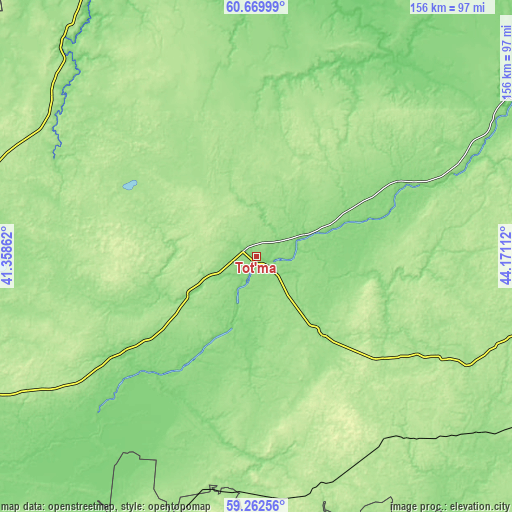 Topographic map of Tot’ma