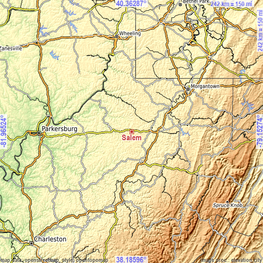 Topographic map of Salem