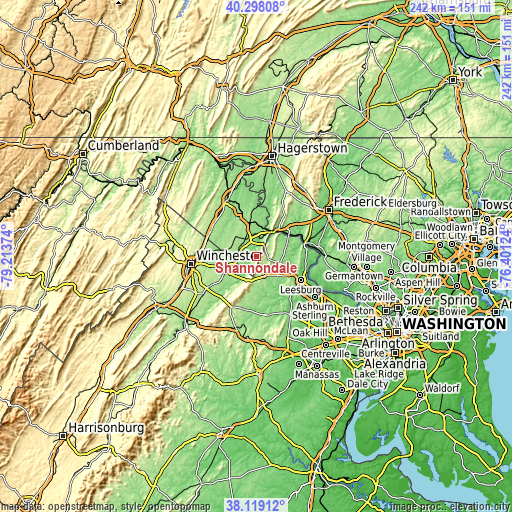 Topographic map of Shannondale