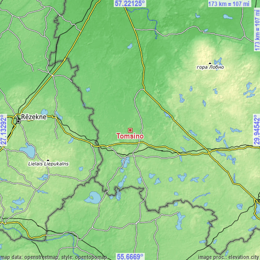 Topographic map of Tomsino