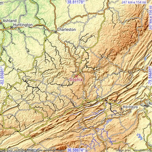 Topographic map of Sophia