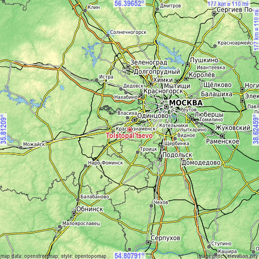 Topographic map of Tolstopal’tsevo