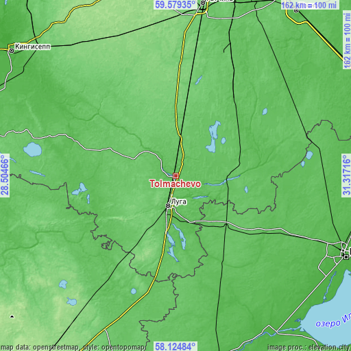 Topographic map of Tolmachevo
