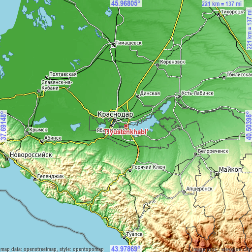 Topographic map of Tlyustenkhabl’