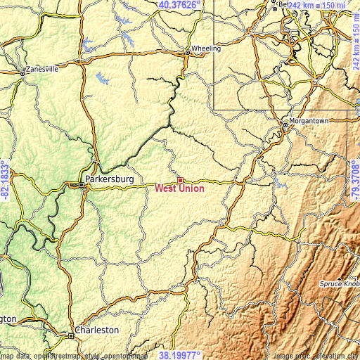 Topographic map of West Union