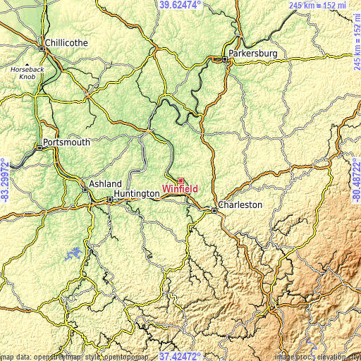 Topographic map of Winfield