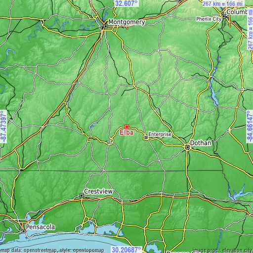 Topographic map of Elba