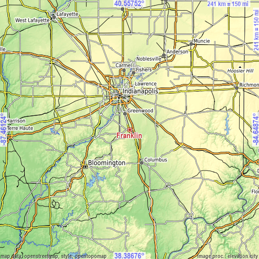 Topographic map of Franklin