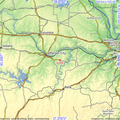 Topographic map of Linn