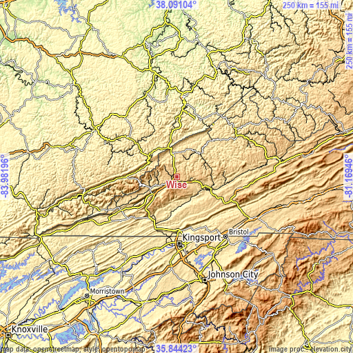 Topographic map of Wise