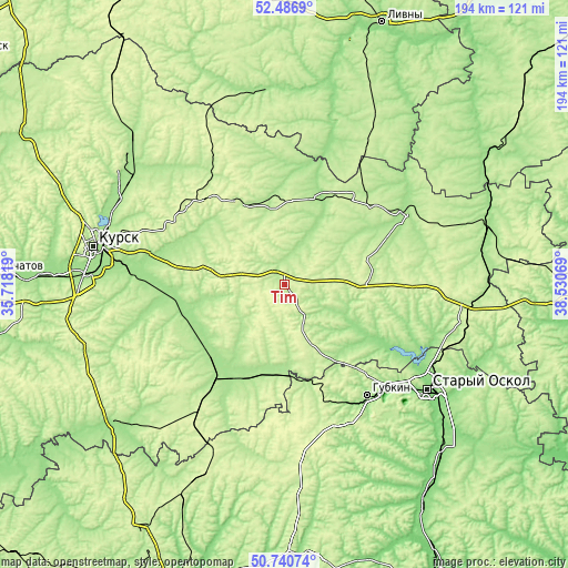 Topographic map of Tim