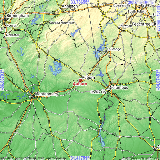 Topographic map of Auburn