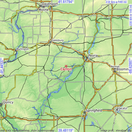 Topographic map of Canton