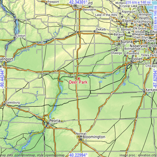 Topographic map of Deer Park