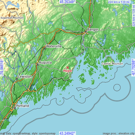 Topographic map of Hope