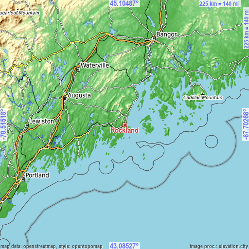 Topographic map of Rockland