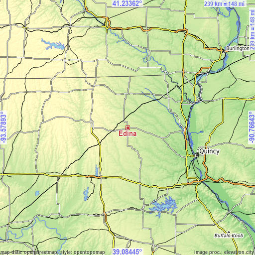 Topographic map of Edina