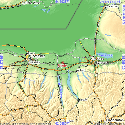 Topographic map of Clyde