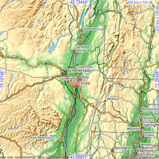 Topographic map of Watervliet