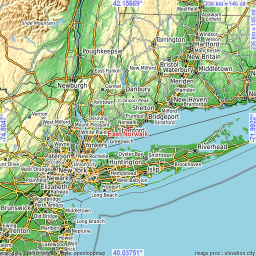 Topographic map of East Norwalk