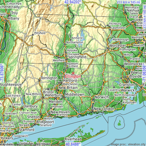 Topographic map of Ellington