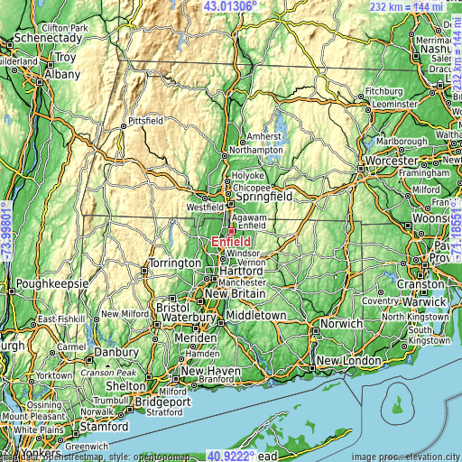 Topographic map of Enfield